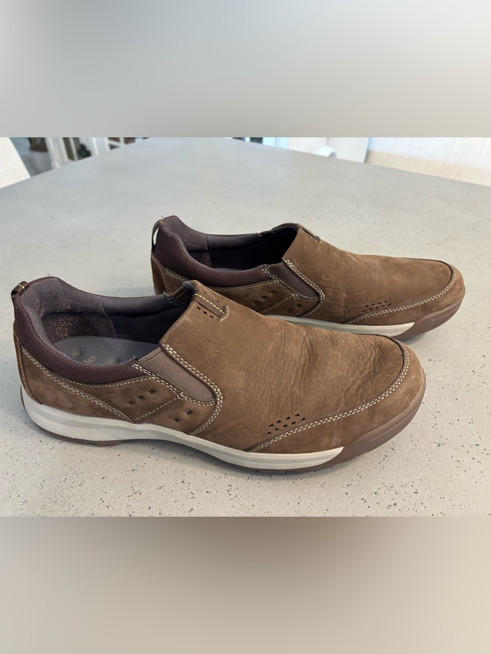 Clarks Brown Leather Slip-On Casual Loafers